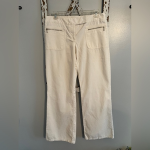 Loft White Corduroy Pants Woman’s Size 10 Petite‎